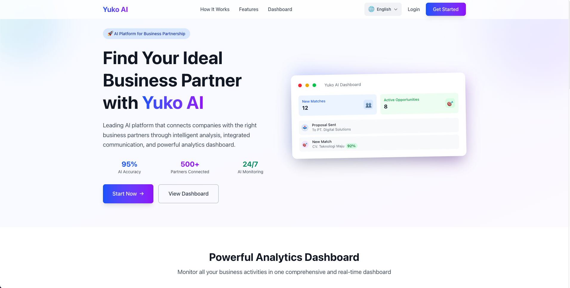 Station landing page example